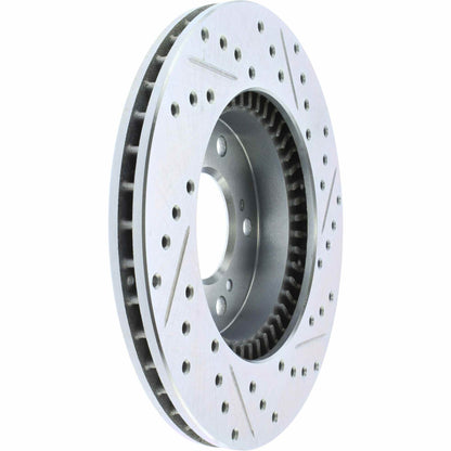 StopTech Select Sport Drilled And Slotted Brake Rotor; Front Right