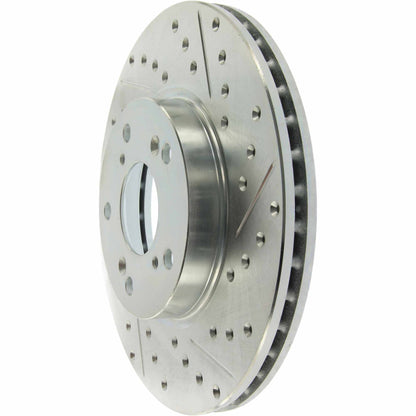 StopTech Select Sport Drilled And Slotted Brake Rotor; Front Left