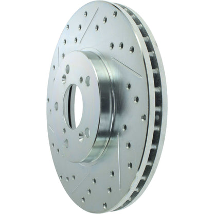 StopTech Select Sport Drilled And Slotted Brake Rotor; Front Right