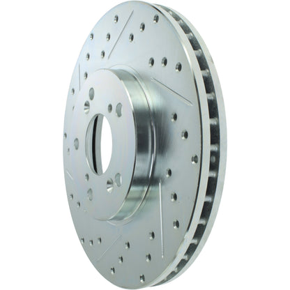 StopTech Select Sport Drilled And Slotted Brake Rotor; Front Right