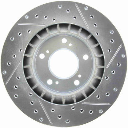 StopTech Select Sport Drilled And Slotted Brake Rotor; Front Right