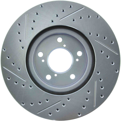 StopTech Select Sport Drilled And Slotted Brake Rotor; Front Left