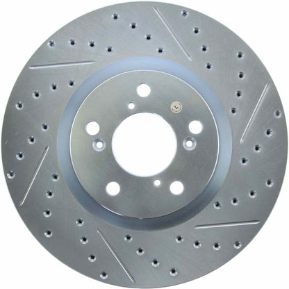StopTech Select Sport Drilled And Slotted Brake Rotor; Front Left