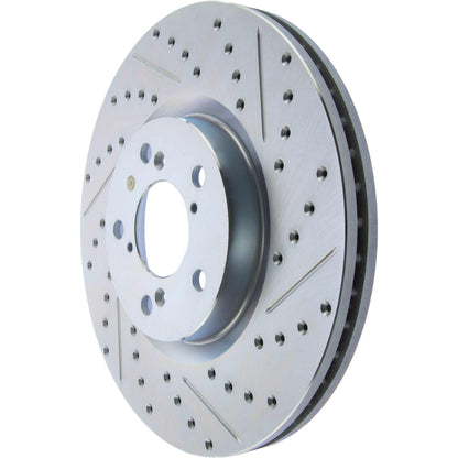 StopTech Select Sport Drilled And Slotted Brake Rotor; Front Left