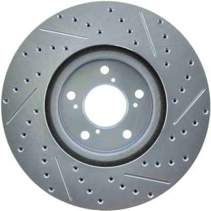 StopTech Select Sport Drilled And Slotted Brake Rotor; Front Right