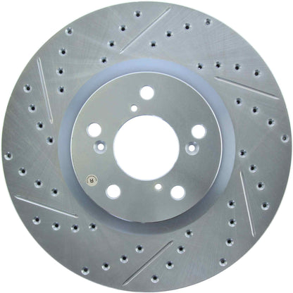 StopTech Select Sport Drilled And Slotted Brake Rotor; Front Right