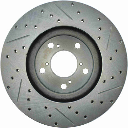 StopTech Select Sport Drilled And Slotted Brake Rotor; Front Right