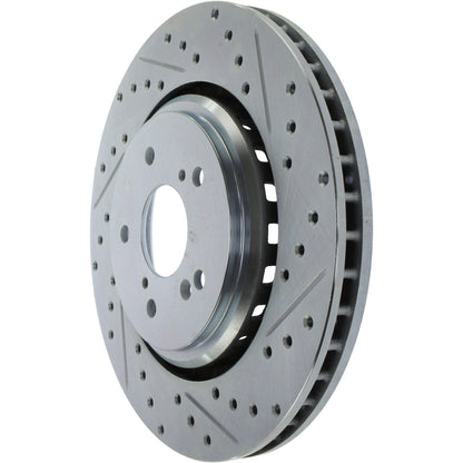 StopTech Select Sport Drilled And Slotted Brake Rotor; Front Left