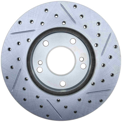 StopTech Select Sport Drilled And Slotted Brake Rotor; Front Right