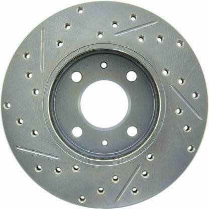 StopTech Select Sport Drilled And Slotted Brake Rotor; Front Left