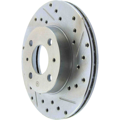 StopTech Select Sport Drilled And Slotted Brake Rotor; Front Left