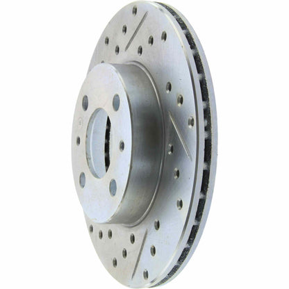 StopTech Select Sport Drilled And Slotted Brake Rotor; Front Right