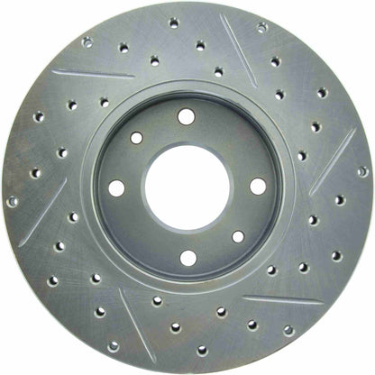 StopTech Select Sport Drilled And Slotted Brake Rotor; Front Right