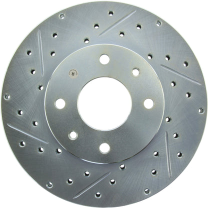StopTech Select Sport Drilled And Slotted Brake Rotor; Front Right