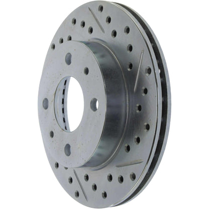 StopTech Select Sport Drilled And Slotted Brake Rotor; Front Left