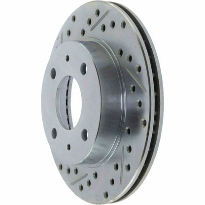 StopTech Select Sport Drilled And Slotted Brake Rotor; Front Right