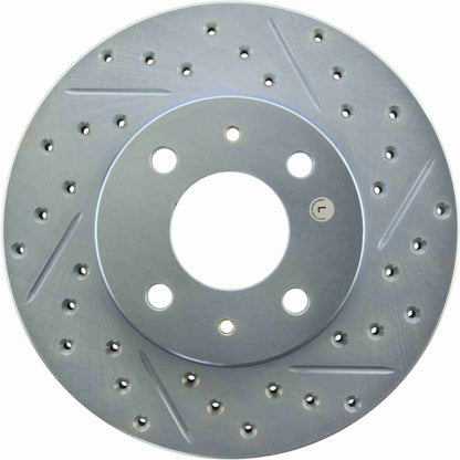 StopTech Select Sport Drilled And Slotted Brake Rotor; Front Left