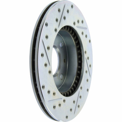 StopTech Select Sport Drilled And Slotted Brake Rotor; Front Left