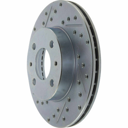 StopTech Select Sport Drilled And Slotted Brake Rotor; Front Right