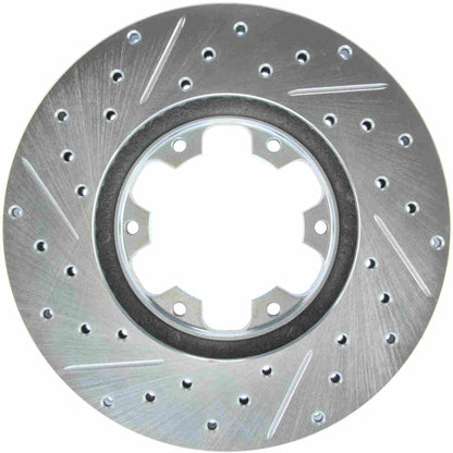 StopTech Select Sport Drilled And Slotted Brake Rotor; Front Left