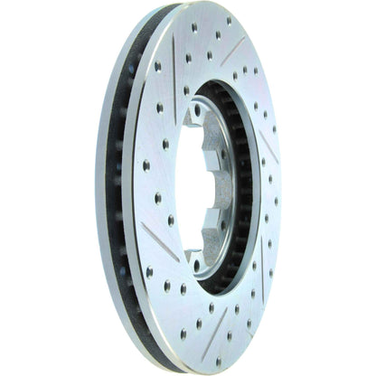 StopTech Select Sport Drilled And Slotted Brake Rotor; Front Left
