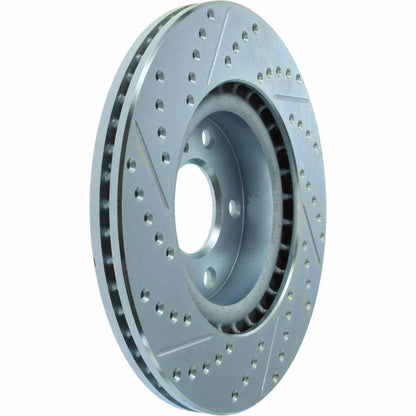 StopTech Select Sport Drilled And Slotted Brake Rotor; Front Left