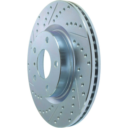 StopTech Select Sport Drilled And Slotted Brake Rotor; Front Right
