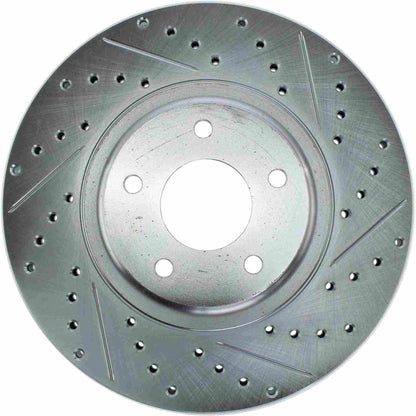 StopTech Select Sport Drilled And Slotted Brake Rotor; Front Left