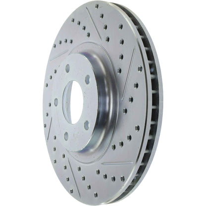 StopTech Select Sport Drilled And Slotted Brake Rotor; Front Left