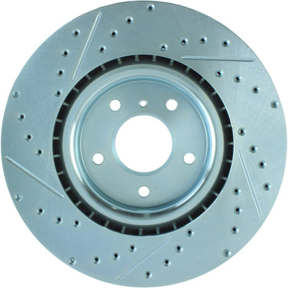 StopTech Select Sport Drilled And Slotted Brake Rotor; Front Left