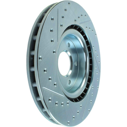 StopTech Select Sport Drilled And Slotted Brake Rotor; Front Left
