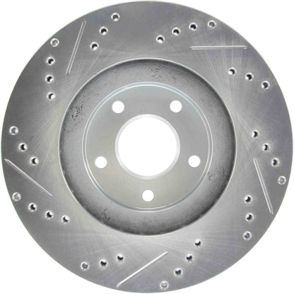 StopTech Select Sport Drilled And Slotted Brake Rotor; Front Left