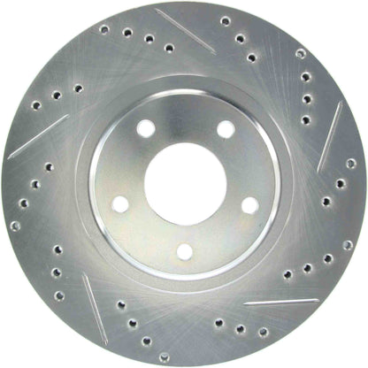 StopTech Select Sport Drilled And Slotted Brake Rotor; Front Left