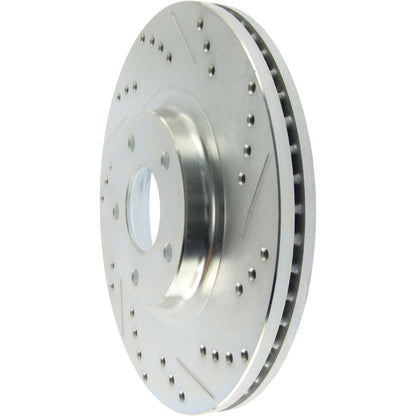 StopTech Select Sport Drilled And Slotted Brake Rotor; Front Left