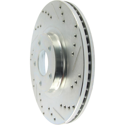 StopTech Select Sport Drilled And Slotted Brake Rotor; Front Left