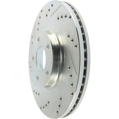 StopTech Select Sport Drilled And Slotted Brake Rotor; Front Right