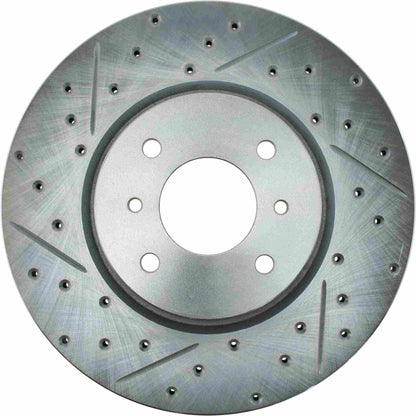 StopTech Select Sport Drilled And Slotted Brake Rotor; Front Right