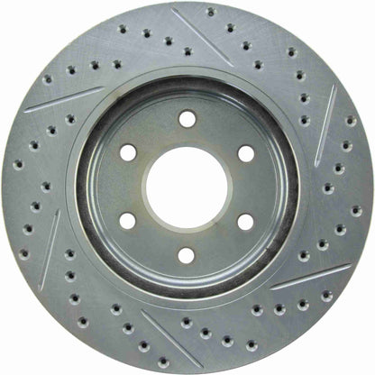 StopTech Select Sport Drilled And Slotted Brake Rotor; Front Right