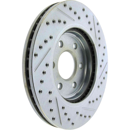 StopTech Select Sport Drilled And Slotted Brake Rotor; Front Right