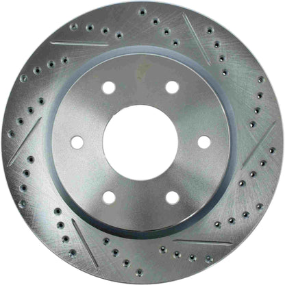 StopTech Select Sport Drilled And Slotted Brake Rotor; Front Left