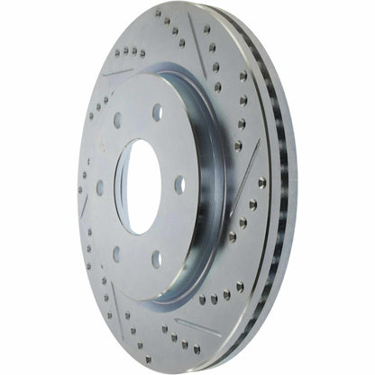 StopTech Select Sport Drilled And Slotted Brake Rotor; Front Left