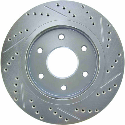 StopTech Select Sport Drilled And Slotted Brake Rotor; Front Right