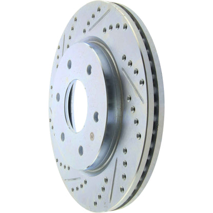 StopTech Select Sport Drilled And Slotted Brake Rotor; Front Right