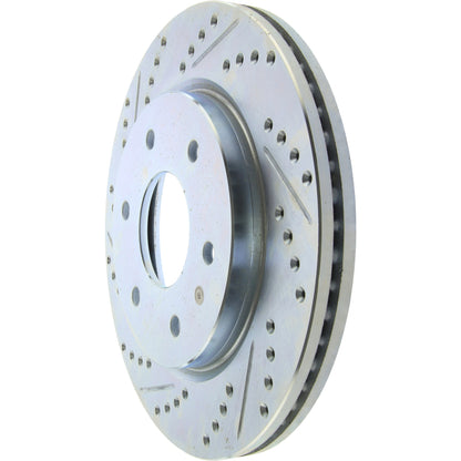 StopTech Select Sport Drilled And Slotted Brake Rotor; Front Right