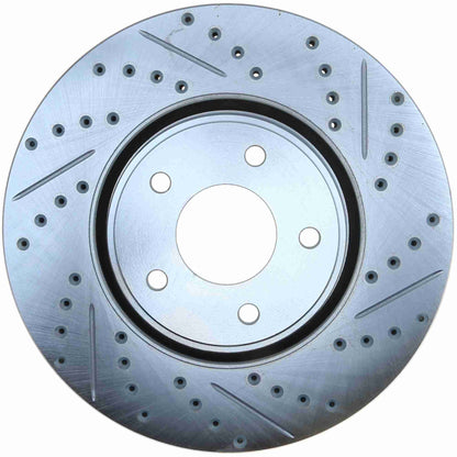 StopTech Select Sport Drilled And Slotted Brake Rotor; Front Left