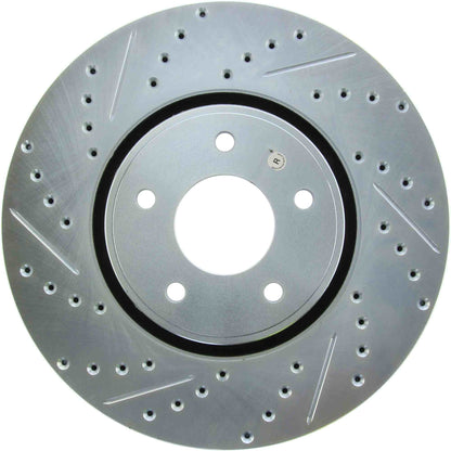 StopTech Select Sport Drilled And Slotted Brake Rotor; Front Right