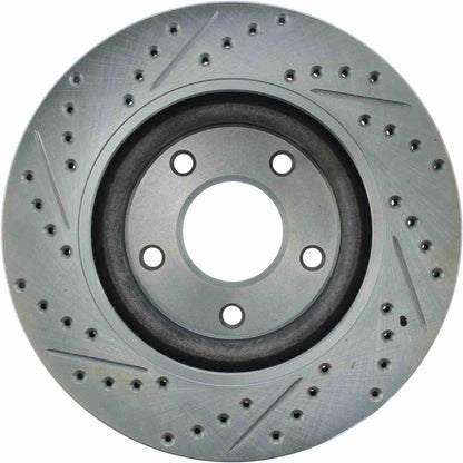 StopTech Select Sport Drilled And Slotted Brake Rotor; Front Left