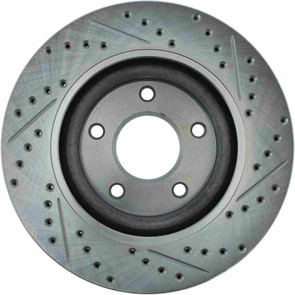 StopTech Select Sport Drilled And Slotted Brake Rotor; Front Right