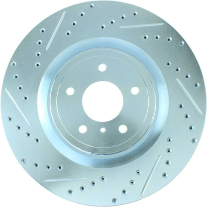 StopTech Select Sport Drilled And Slotted Brake Rotor; Front Right