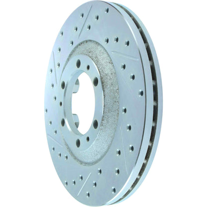 StopTech Select Sport Drilled And Slotted Brake Rotor; Front Right